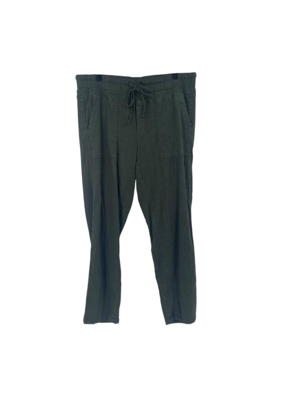 Kut From The Kloth Women's Size L Green Linen Blend Drawstring Pants - Picture 2 of 16